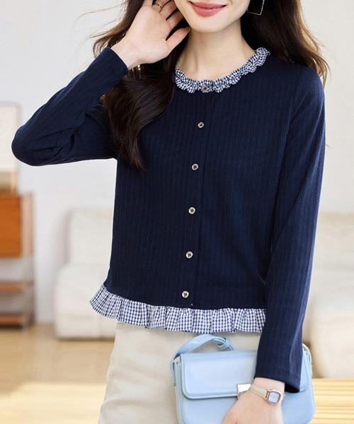ReRe(リリ)の「選べる2TYPE×配色カーディガン(カーディガン/ボレロ・レディース・A/B・MEDIUM/X-LARGE/LARGE)」の14枚目の写真
