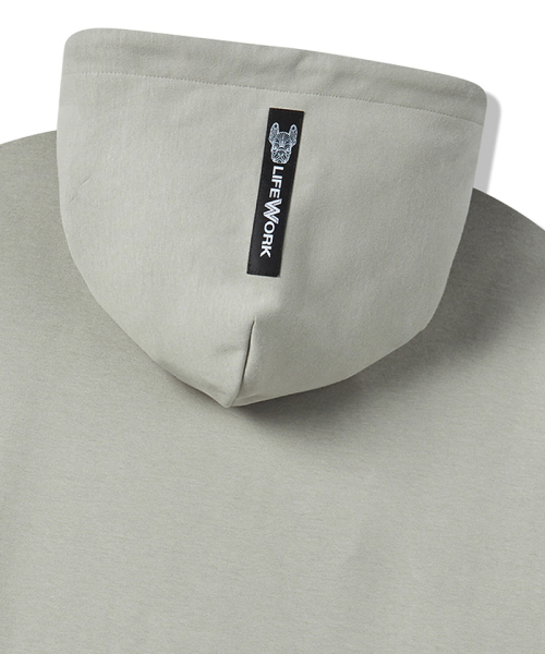 LIFE WORK(ライフワーク)の「ダブルフェイス素材 高周波加工 オーバーサイズ フードTシャツ(パーカー・メンズ・ブラック/グレー・MEDIUM/LARGE)」の7枚目の写真