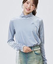 【Kep1er ユジンさん着用】 別注 アディダス adidas PRISM COLLECTION ベロア ハイネック長袖Tシャツ