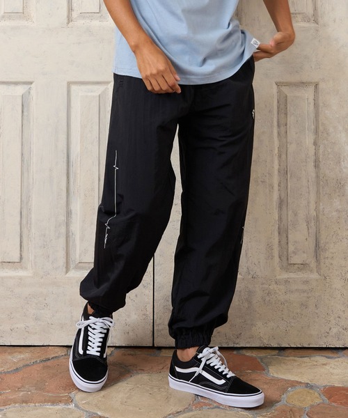 No Rain No Rainbow(ノーレインノーレインボー)の「mp15423- heartbeat print nylon pants ナイロンパンツ(NR26W-23)(その他パンツ・メンズ・ブラック/グレー/ネイビー・M/XL/L/S)」の2枚目の写真