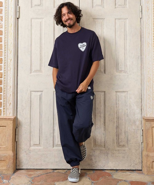 No Rain No Rainbow(ノーレインノーレインボー)の「mp15423- heartbeat print nylon pants ナイロンパンツ(NR26W-23)(その他パンツ・メンズ・ブラック/グレー/ネイビー・M/XL/L/S)」の7枚目の写真