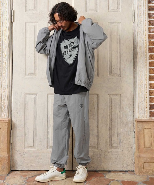 No Rain No Rainbow(ノーレインノーレインボー)の「mp15423- heartbeat print nylon pants ナイロンパンツ(NR26W-23)(その他パンツ・メンズ・ブラック/グレー/ネイビー・M/XL/L/S)」の13枚目の写真