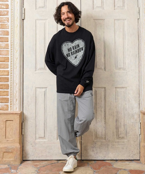 No Rain No Rainbow(ノーレインノーレインボー)の「mp15423- heartbeat print nylon pants ナイロンパンツ(NR26W-23)(その他パンツ・メンズ・ブラック/グレー/ネイビー・M/XL/L/S)」の14枚目の写真