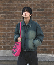 MAINBOOTH（メインブース）の「Vintage Denim Puffer Jacket(BLUE)（ダウンジャケット/コート）」