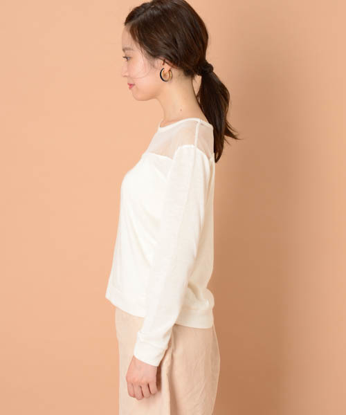 mystic（ミスティック）の「チュール切替プルオーバー（Tシャツ/カットソー・レディース・ネイビー/グレー/オフホワイト/キャメル/ブラック・ﾌﾘ-）」の20枚目の写真