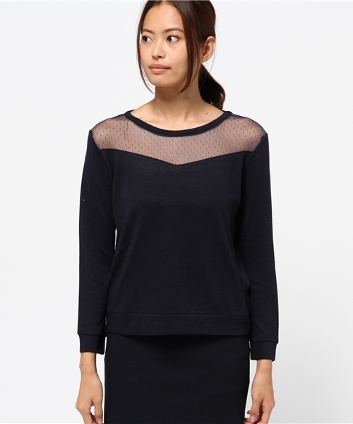 mystic（ミスティック）の「チュール切替プルオーバー（Tシャツ/カットソー・レディース・ネイビー/グレー/オフホワイト/キャメル/ブラック・ﾌﾘ-）」の17枚目の写真