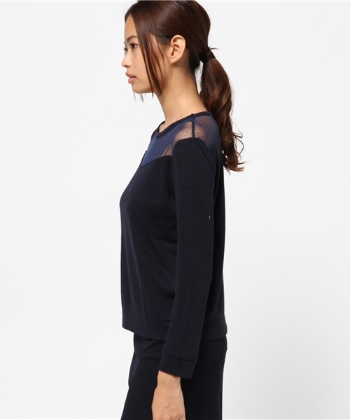 mystic（ミスティック）の「チュール切替プルオーバー（Tシャツ/カットソー・レディース・ネイビー/グレー/オフホワイト/キャメル/ブラック・ﾌﾘ-）」の11枚目の写真