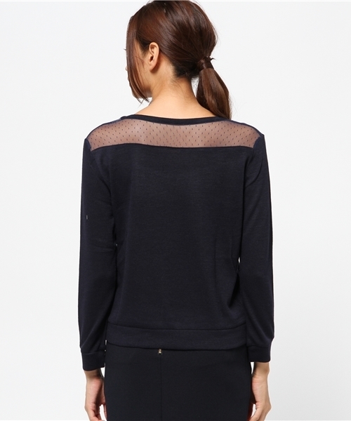 mystic（ミスティック）の「チュール切替プルオーバー（Tシャツ/カットソー・レディース・ネイビー/グレー/オフホワイト/キャメル/ブラック・ﾌﾘ-）」の12枚目の写真