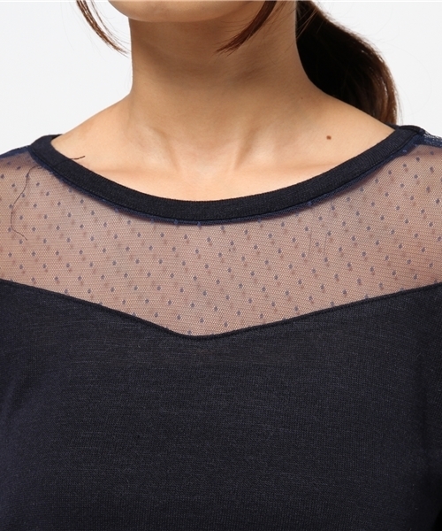 mystic（ミスティック）の「チュール切替プルオーバー（Tシャツ/カットソー・レディース・ネイビー/グレー/オフホワイト/キャメル/ブラック・ﾌﾘ-）」の13枚目の写真