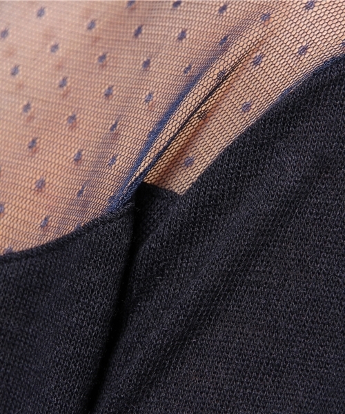 mystic（ミスティック）の「チュール切替プルオーバー（Tシャツ/カットソー・レディース・ネイビー/グレー/オフホワイト/キャメル/ブラック・ﾌﾘ-）」の16枚目の写真