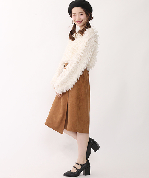 one after another NICE CLAUP（ワンアフターアナザーナイスクラップ）の「ループカシュクールニット（ニット/セーター・レディース・グレー/アイボリー/ブラック・FREE）」の15枚目の写真