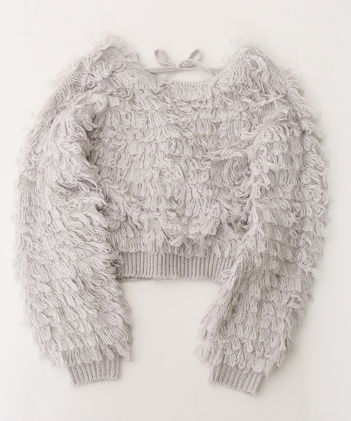 one after another NICE CLAUP（ワンアフターアナザーナイスクラップ）の「ループカシュクールニット（ニット/セーター・レディース・グレー/アイボリー/ブラック・FREE）」の7枚目の写真