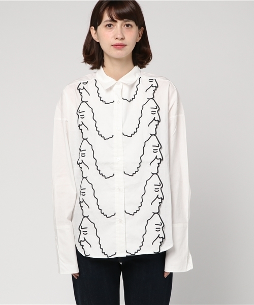 MERLOT（メルロー）の「音楽家の横顔ブラウス 5928（シャツ/ブラウス・レディース・ブラック/オフホワイト・FREE）」の3枚目の写真