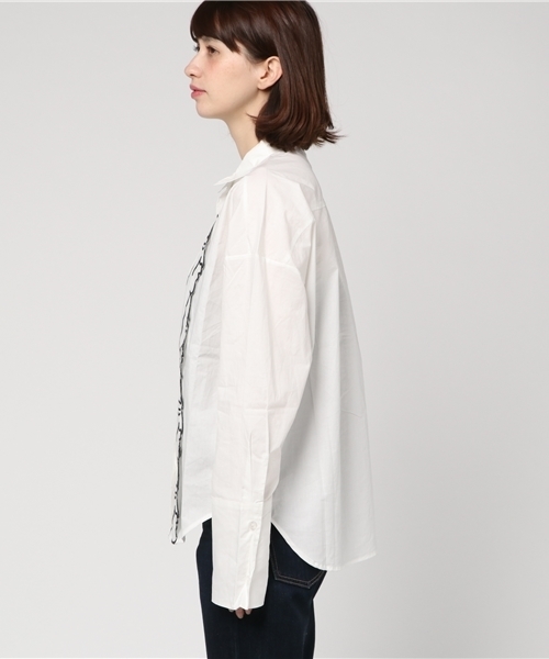 MERLOT（メルロー）の「音楽家の横顔ブラウス 5928（シャツ/ブラウス・レディース・ブラック/オフホワイト・FREE）」の4枚目の写真