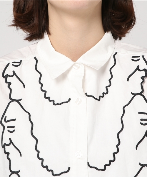 MERLOT（メルロー）の「音楽家の横顔ブラウス 5928（シャツ/ブラウス・レディース・ブラック/オフホワイト・FREE）」の6枚目の写真