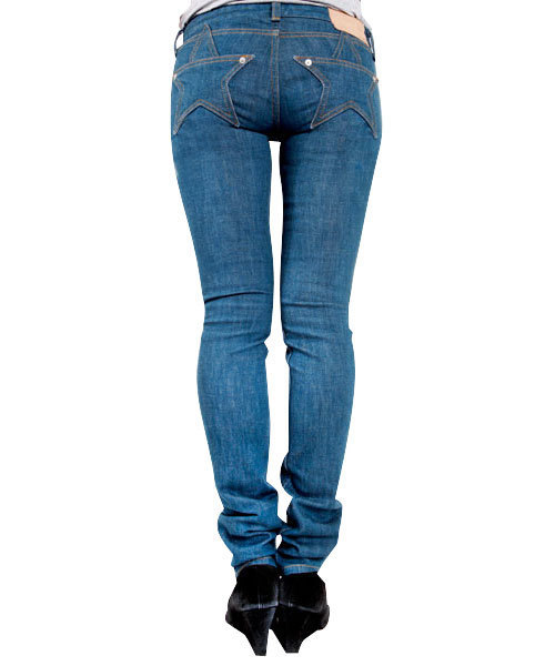 X-girl（エックスガール）の「STAR POCKET JEAN（デニムパンツ・レディース・ブラック/ブルー・24inch/25inch/26inch/27inch）」の5枚目の写真