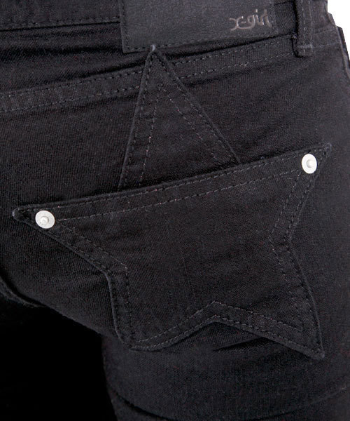 X-girl（エックスガール）の「STAR POCKET JEAN（デニムパンツ・レディース・ブラック/ブルー・24inch/25inch/26inch/27inch）」の6枚目の写真