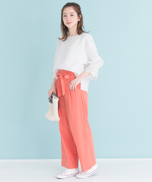 URBAN RESEARCH(アーバンリサーチ)の「UR リネンレーススリーブブラウス(シャツ/ブラウス・レディース・オフホワイト/パープル系その他/イエロー/オレンジ・FREE)」の18枚目の写真