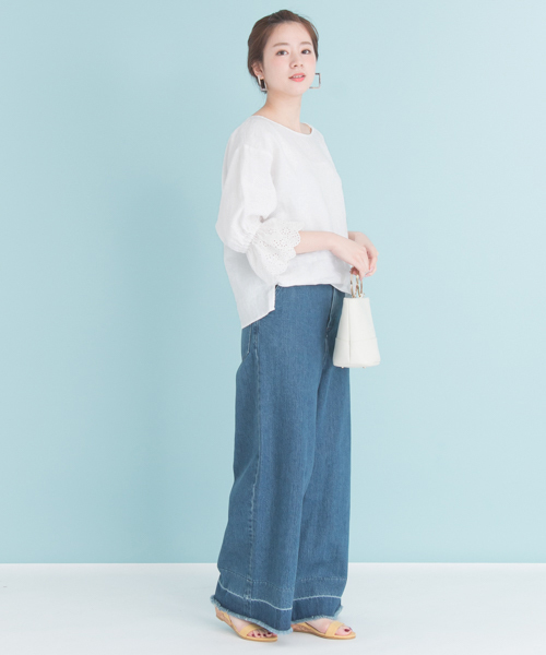 URBAN RESEARCH(アーバンリサーチ)の「UR リネンレーススリーブブラウス(シャツ/ブラウス・レディース・オフホワイト/パープル系その他/イエロー/オレンジ・FREE)」の20枚目の写真