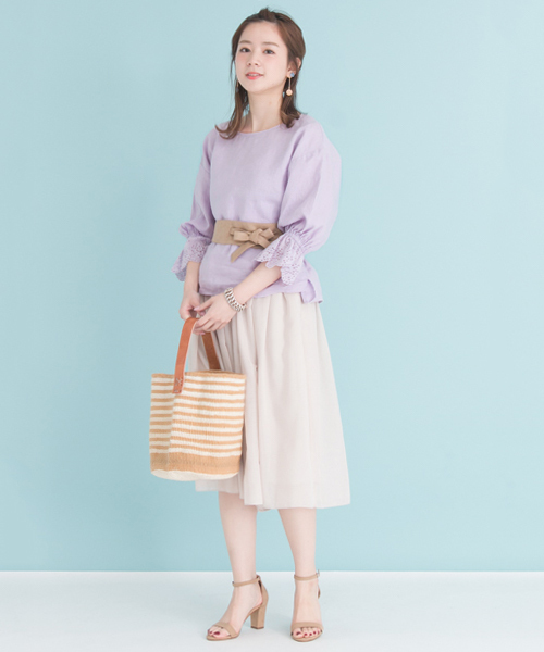 URBAN RESEARCH(アーバンリサーチ)の「UR リネンレーススリーブブラウス(シャツ/ブラウス・レディース・オフホワイト/パープル系その他/イエロー/オレンジ・FREE)」の21枚目の写真