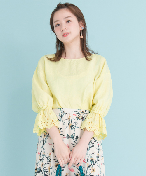 URBAN RESEARCH(アーバンリサーチ)の「UR リネンレーススリーブブラウス(シャツ/ブラウス・レディース・オフホワイト/パープル系その他/イエロー/オレンジ・FREE)」の12枚目の写真