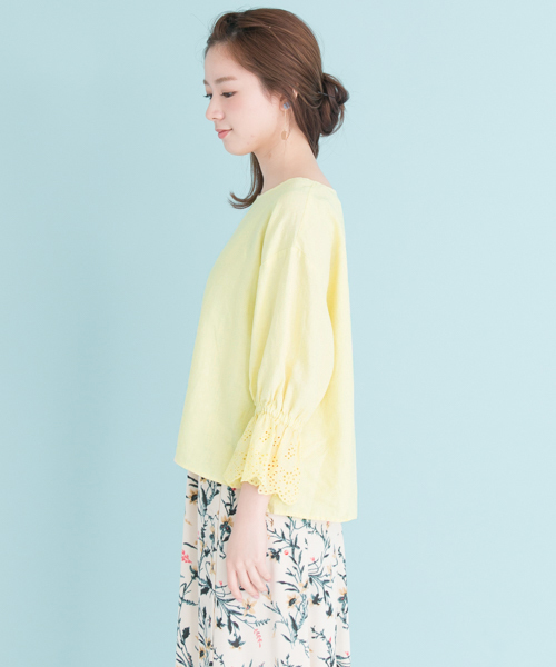 URBAN RESEARCH(アーバンリサーチ)の「UR リネンレーススリーブブラウス(シャツ/ブラウス・レディース・オフホワイト/パープル系その他/イエロー/オレンジ・FREE)」の16枚目の写真