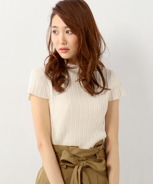 Jewel Changes(ジュエルチェンジズ)の「★JOC プリーツハイネック プルオーバー(ニット/セーター・レディース・ターコイズブルー/ブラック/ピンク/オフホワイト・フリ-)」の2枚目の写真