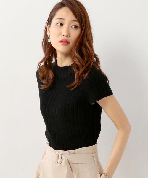 Jewel Changes(ジュエルチェンジズ)の「★JOC プリーツハイネック プルオーバー(ニット/セーター・レディース・ターコイズブルー/ブラック/ピンク/オフホワイト・フリ-)」の3枚目の写真
