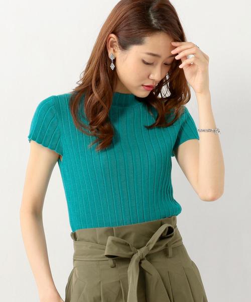 Jewel Changes(ジュエルチェンジズ)の「★JOC プリーツハイネック プルオーバー(ニット/セーター・レディース・ターコイズブルー/ブラック/ピンク/オフホワイト・フリ-)」の6枚目の写真