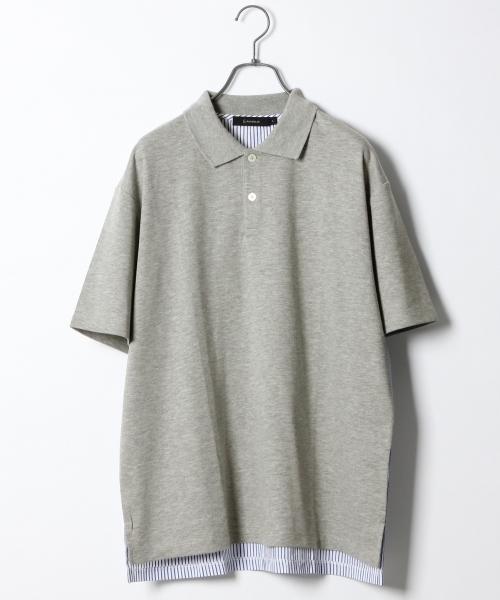 RAGEBLUE(レイジブルー)の「フハク切り替えポロシャツ/761829(ポロシャツ・メンズ・グレー/ネイビー/ホワイト/ブラック・LARGE/SMALL/MEDIUM)」の3枚目の写真