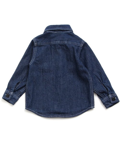 BREEZE(ブリーズ)の「2枚ポケットデニムシャツ(シャツ/ブラウス・キッズ・ブルー/ネイビー・80/90/95/100/110/120/130/140)」の8枚目の写真