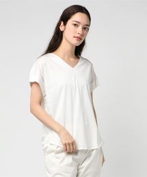 ひんやり涼しいバイオシルケットvネックカットソー
