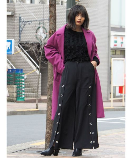 フロントボタンワイドパンツ その他パンツ