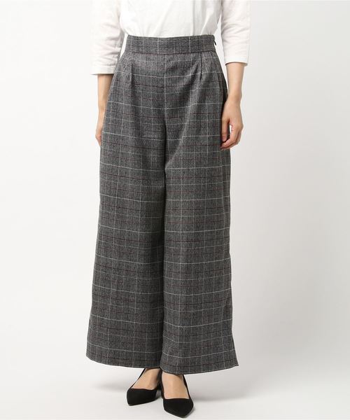 un dix cors（アンディコール）の「カラーラインチェックワイドパンツ（その他パンツ・レディース・レッド/ブルー・38/36）」の2枚目の写真