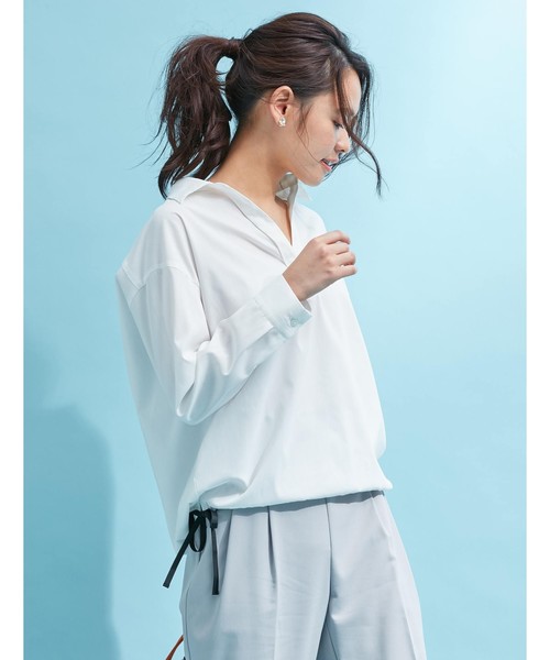 FABIA(ファビア)の「ドライミックススキッパーシャツ(シャツ/ブラウス)」|オフホワイト