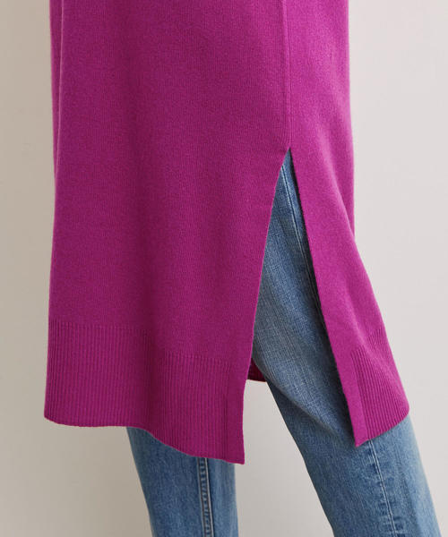 green label relaxing（グリーンレーベルリラクシング）の「NFC W/RY/N ソウバリ Vネック ニットワンピース ◆（ワンピース・レディース・オリーブ/ナチュラル/ネイビー/パープル/グレー・FREE）」の12枚目の写真