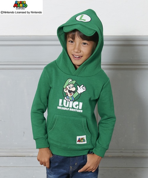 しまむら スーパーマリオ ルイージ裏起毛パーカ Wear