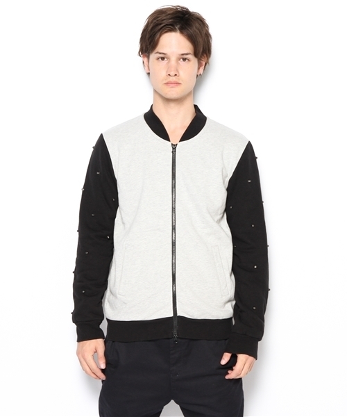 CUSTOM CULTURE（カスタムカルチャー）の「【REQUEST】　スタッズ　ジップアップスウェット（スウェット・メンズ・チャコールグレー/トップグレー/ブラック・3/2）」の4枚目の写真