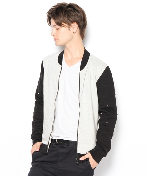 CUSTOM CULTURE（カスタムカルチャー）の「【REQUEST】　スタッズ　ジップアップスウェット（スウェット・メンズ・チャコールグレー/トップグレー/ブラック・3/2）」の7枚目の写真