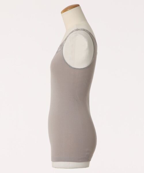 Tiara（ティアラ）の「Ott-Tricotフラワーレースタンクトップ（Tシャツ/カットソー・レディース・ブラック/ネイビー/ピンク/ラベンダー/グレー系その他/ホワイト×ネイビー/アクア/ホワイト/ホワイト×ブルー・FREE）」の12枚目の写真