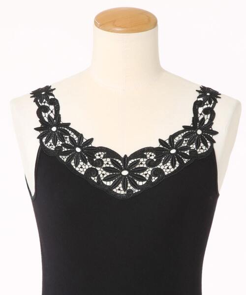 Tiara（ティアラ）の「Ott-Tricotフラワーレースタンクトップ（Tシャツ/カットソー・レディース・ブラック/ネイビー/ピンク/ラベンダー/グレー系その他/ホワイト×ネイビー/アクア/ホワイト/ホワイト×ブルー・FREE）」の17枚目の写真