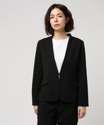 ハイストレッチジョーゼットカラーレスジャケット