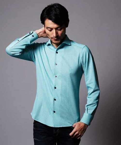 MICHEL KLEIN HOMME   （ミッシェルクランオム）の「シャツ（ハーリキンチェックラッセル）（シャツ/ブラウス・メンズ・ホワイト/ライトブルー・51/48/46）」の4枚目の写真