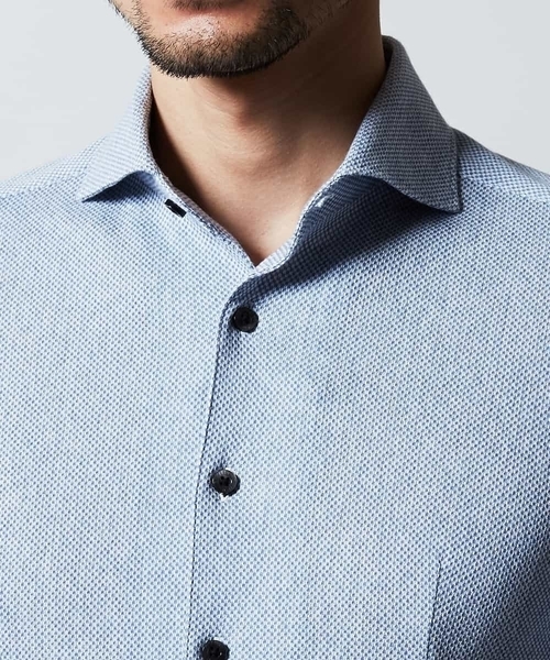 MICHEL KLEIN HOMME   （ミッシェルクランオム）の「シャツ（ハーリキンチェックラッセル）（シャツ/ブラウス・メンズ・ホワイト/ライトブルー・51/48/46）」の14枚目の写真