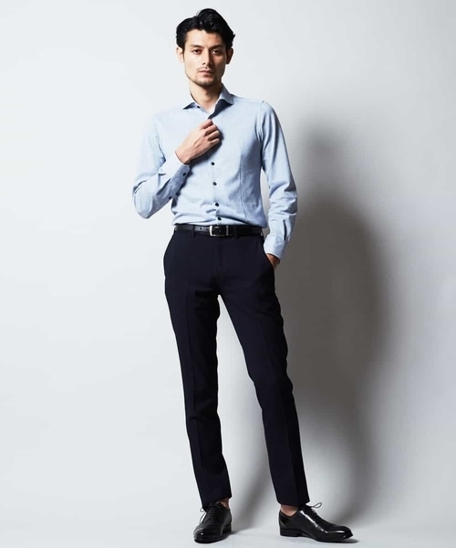 MICHEL KLEIN HOMME   （ミッシェルクランオム）の「シャツ（ハーリキンチェックラッセル）（シャツ/ブラウス・メンズ・ホワイト/ライトブルー・51/48/46）」の20枚目の写真