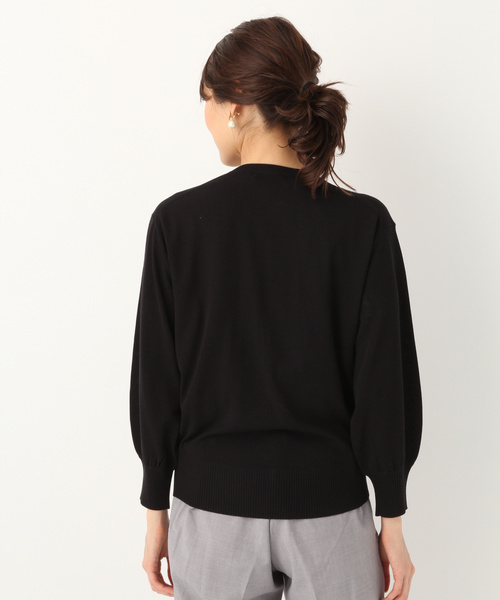 GLOBAL WORK（グローバルワーク）の「パールボタンカーディガン【UVケア】/832399（カーディガン/ボレロ・レディース・ブラック/ベージュ・MEDIUM/LARGE）」の8枚目の写真