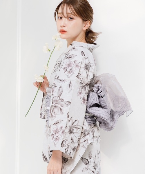 ゆかた姿を引き立てる。ふんわりオーガンジーへこ帯 選べる5色【K