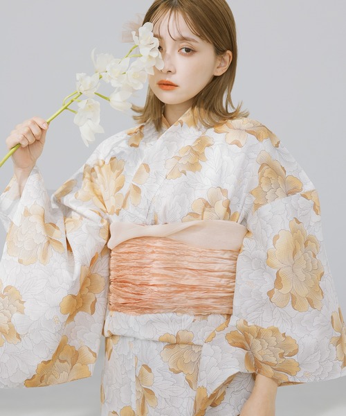 ゆかた姿を引き立てる。ふんわりオーガンジーへこ帯 選べる5色【K