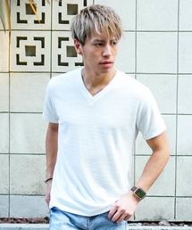 スラブパイル半袖Tシャツ/半袖カットソー