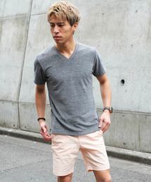 スラブパイル半袖Tシャツ/半袖カットソー
